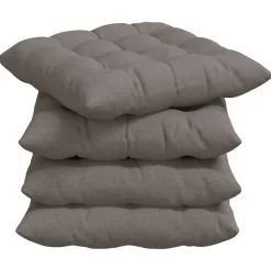 vidaXL Sitzkissen 4 pcs Taupe 40 x 40 x 6 cm Stoff