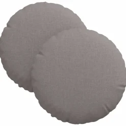 vidaXL Sitzkissen 2 pcs Taupe Ø30 x 13 cm Stoff