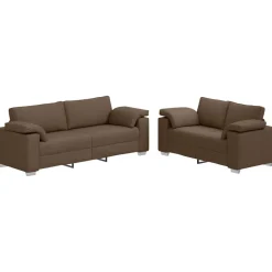 vidaXL Sofa 2 pcs Braun 219 x 80 x 82 cm Stoff