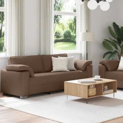vidaXL Sofa 2 pcs Braun 219 x 80 x 82 cm Stoff