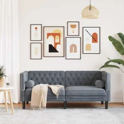 vidaXL Sofa Dunkelgrau 174 x 74,5 x 70,5 cm Samt