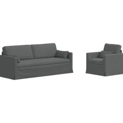 vidaXL Sofa Set 2 pcs Dunkelgrau 198 x 78 x 80 cm Stoff