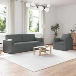 vidaXL Sofa Set 2 pcs Dunkelgrau 198 x 78 x 80 cm Stoff