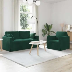 vidaXL Sofa Set 2 pcs Dunkelgrün 158 x 78 x 80 cm Samt