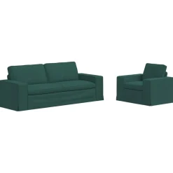 vidaXL Sofa Set 2 pcs Dunkelgrün 182 x 80 x 82 cm Stoff