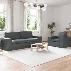 vidaXL Sofa Set 2 pcs Dunkelgrau 182 x 80 x 82 cm Stoff