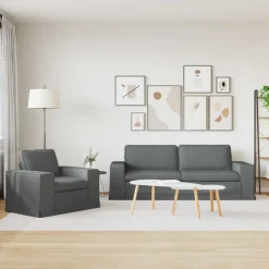 vidaXL Sofa Set 2 pcs Dunkelgrau 182 x 80 x 82 cm Stoff