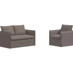 vidaXL Sofa Set 2 pcs Taupe 136 x 82 x 85 cm Stoff