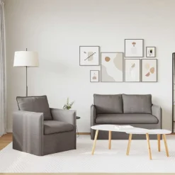 vidaXL Sofa Set 2 pcs Taupe 136 x 82 x 85 cm Stoff