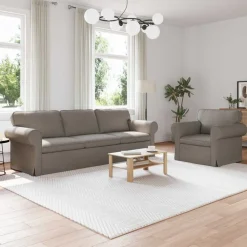 vidaXL Sofa Set 2 pcs Taupe 245 x 82 x 80 cm Stoff