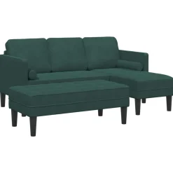 vidaXL Sofa Set mit Kissen 2 pcs Dunkelgrün Polyester