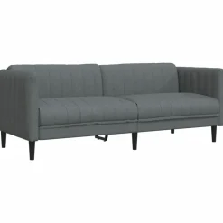 vidaXL Sofa 3-Sitzer Dunkelgrau Stoff
