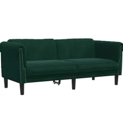 vidaXL Sofa 2-Sitzer Dunkelgrün Samt