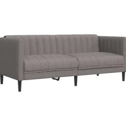 vidaXL Sofa 2-Sitzer Taupe Stoff
