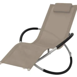 vidaXL Sonnenliege Geometrisch Stahl Taupe