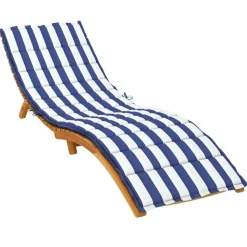 vidaXL Sonnenliegen-Auflage Blau&Weiß Gestreift Oxford-Gewebe