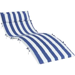vidaXL Sonnenliegen-Auflage Blau&Weiß Gestreift 180x60x4 Oxford-Gewebe