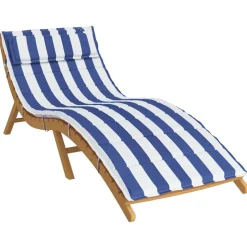 vidaXL Sonnenliegen-Auflage Blau&Weiß Gestreift 180x60x4 Oxford-Gewebe