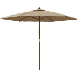 vidaXL Sonnenschirm mit Holzmast Taupe 299x240 cm