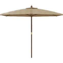 vidaXL Sonnenschirm mit Holzmast Taupe 299x240 cm