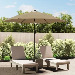 vidaXL Sonnenschirm mit Metall-Mast 300 cm Taupe