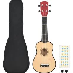 vidaXL Sopran Ukulele Set für Kinder mit Tasche Dunkles Holz 21"