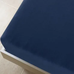 vidaXL Spannbettlaken Jersey Marineblau 90x200 cm Baumwolle