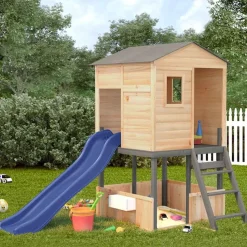 vidaXL Spielturm Dunkelgrau Massivholz Tanne