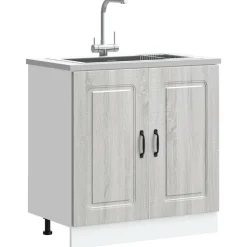 vidaXL Spülenunterschrank Kalmar Grau Sonoma 80x46x81,5 cm
