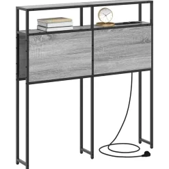 vidaXL Stauraum-Kopfteil mit Regal Grau Sonoma 98 cm Holzwerkstoff