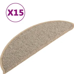 vidaXL Stufenmatten 15 Stk. 56x17x3 cm Braun Halbrund