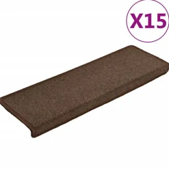 vidaXL Stufenmatten 15 Stk. 65x21x4 cm Braun Rechteckiger Rand