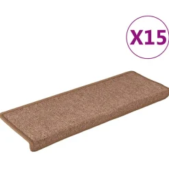 vidaXL Stufenmatten 15 Stk. 65x21x4 cm Braun Rechteckiger Rand