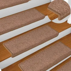 vidaXL Stufenmatten 15 Stk. 65x21x4 cm Braun Rechteckiger Rand