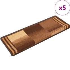 vidaXL Stufenmatten Selbstklebend 5 Stk. 65x21x4 cm Braun