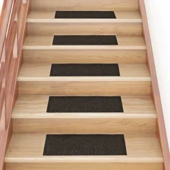 vidaXL Stufenmatten Selbstklebend 15 Stk. 60x25 cm Dunkelbraun Rechteckig
