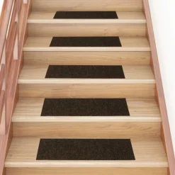 vidaXL Stufenmatten Selbstklebend 15 Stk. 76x20 cm Braun Rechteckig
