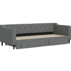 vidaXL Tagesbett Ausziehbar mit Schubladen Dunkelgrau 80x200 cm Stoff