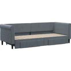 vidaXL Tagesbett Ausziehbar mit Schubladen Dunkelgrau 80x200 cm Samt