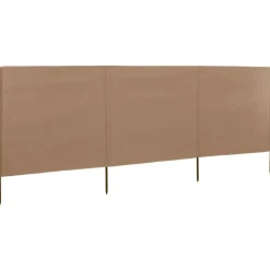 vidaXL 3-teiliges Windschutzgewebe 400 x 120 cm Taupe