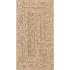 vidaXL Teppich 80x150 cm Jute-Optik Innen und Außen