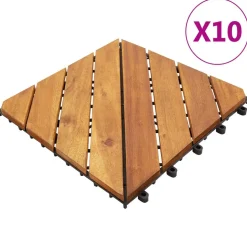 vidaXL Terrassenfliese 10 pcs Braun 30 x 30 cm Akazien-Hartholz