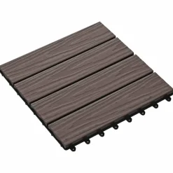 vidaXL Terrassenfliese 3D-Design 11 pcs Dunkelbraun 30 x 30 cm WPC