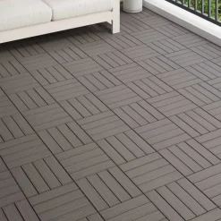 vidaXL Terrassenfliese 3D-Design 11 pcs Dunkelbraun 30 x 30 cm WPC