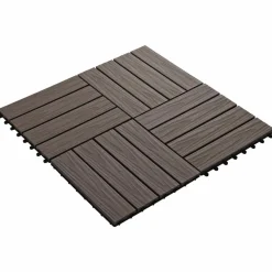 vidaXL Terrassenfliese 3D-Design 11 pcs Dunkelbraun 30 x 30 cm WPC