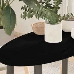 vidaXL Tischplatte Dunkelbraun 80x40x2 cm Massivholz Eiche Oval