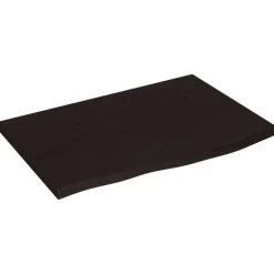 vidaXL Tischplatte Dunkelbraun 60x40x2 cm Massivholz Eiche Behandelt