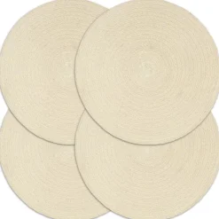 vidaXL Tischsets 4 Stk. Natur 38 cm Rund Baumwolle