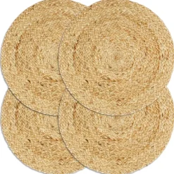 vidaXL Tischsets 4 Stk. Natur 38 cm Rund Jute
