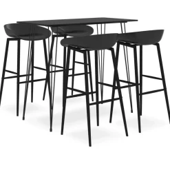 vidaXL 5-tlg. Bar-Set Schwarz